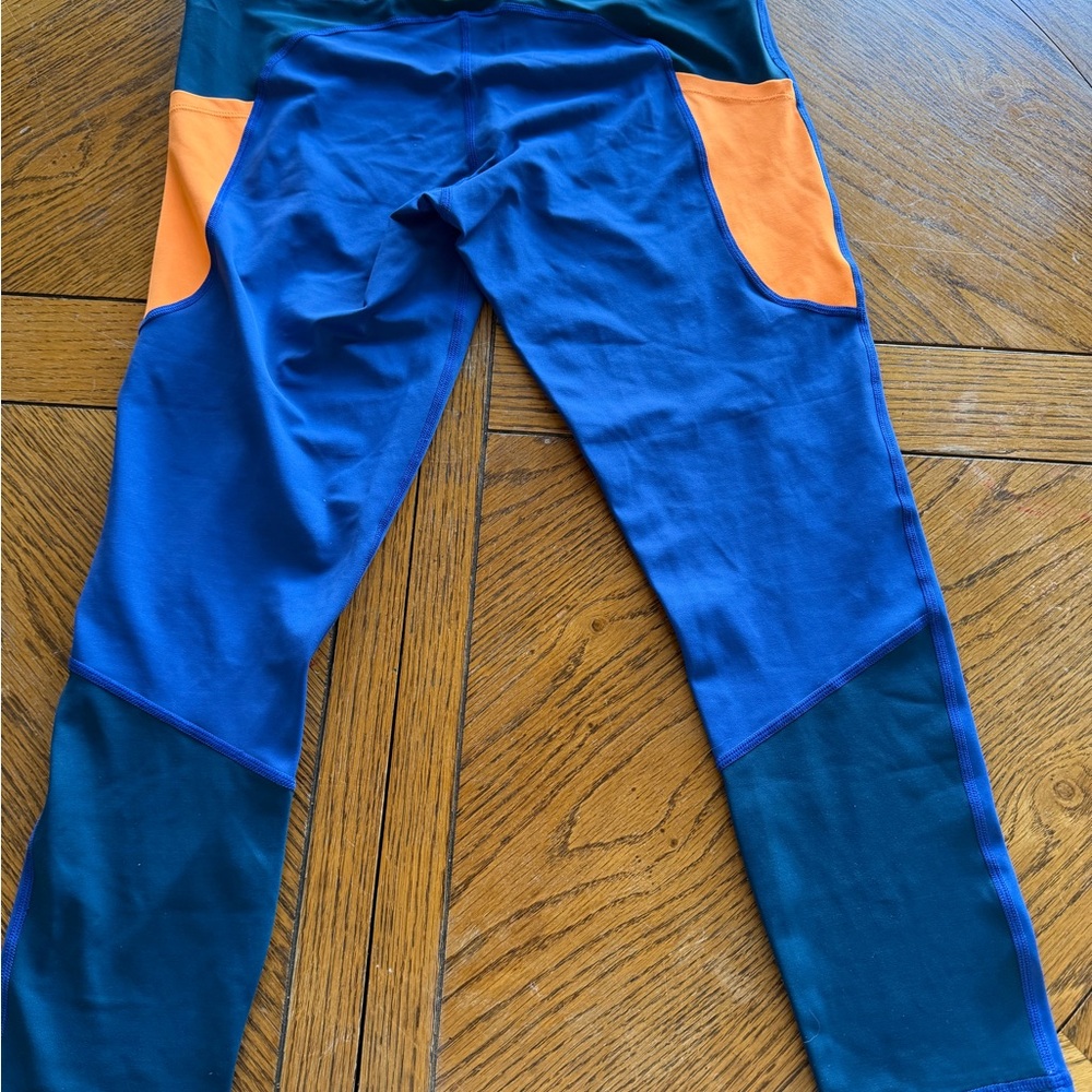 ZYIA Blue Leggings with Orange Accent - Picture 5 of 5